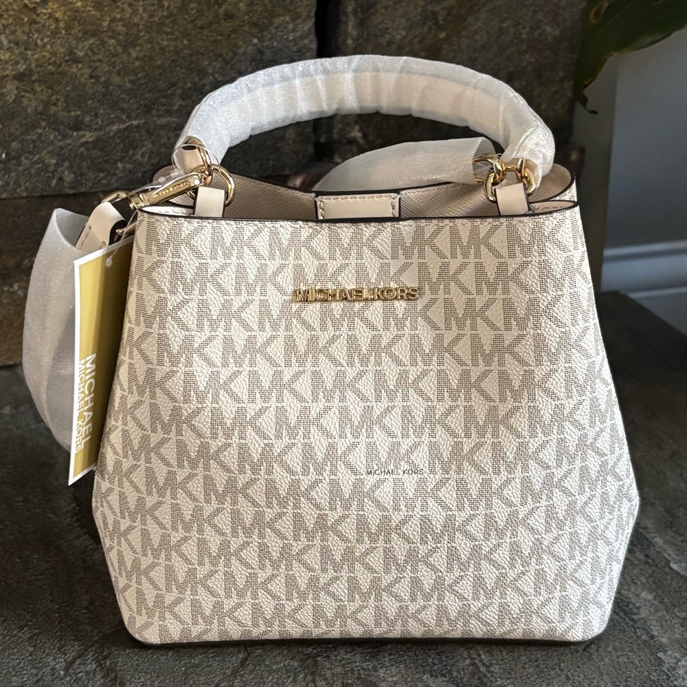 NWT Michael Kors Pratt Small Logo Bucket Shoulder Crossbody Bag - Picture 14 of 15